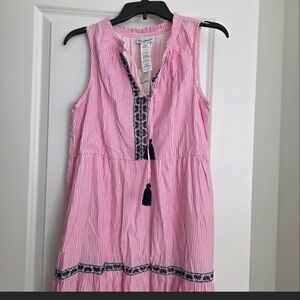 Tommy Bahama Pink Striped Kids Dress with Navy Embroidery Brand NEW!